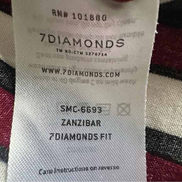 7 Diamonds Mens Striped Shirt Sz XL Preppy Bowling Classic Casual Hipster Comfy - Picture 6 of 10